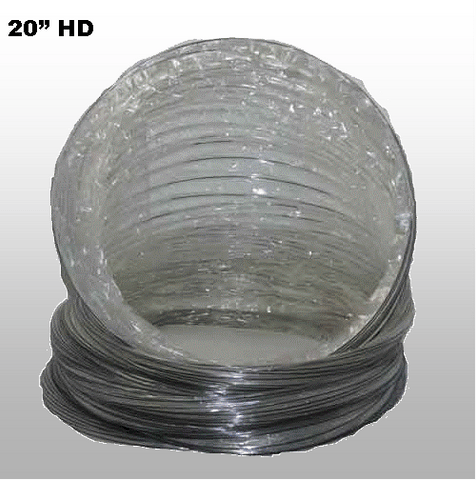 Heavy Duty Wire Reinforced Mylar Flex Ducting 20” x 25’HD (Per Section)